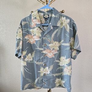 Tommy Bahama Floral Gray Short Sleeve Shirt